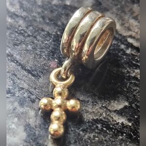 PANDORA Silver and 14k Gold Cross Charm No. 790169
